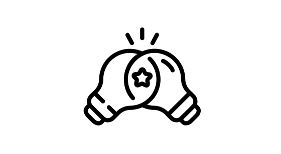 Two light bulbs connected together, representing mutual knowledge sharing, idea exchange, and collaborative problem-solving.
