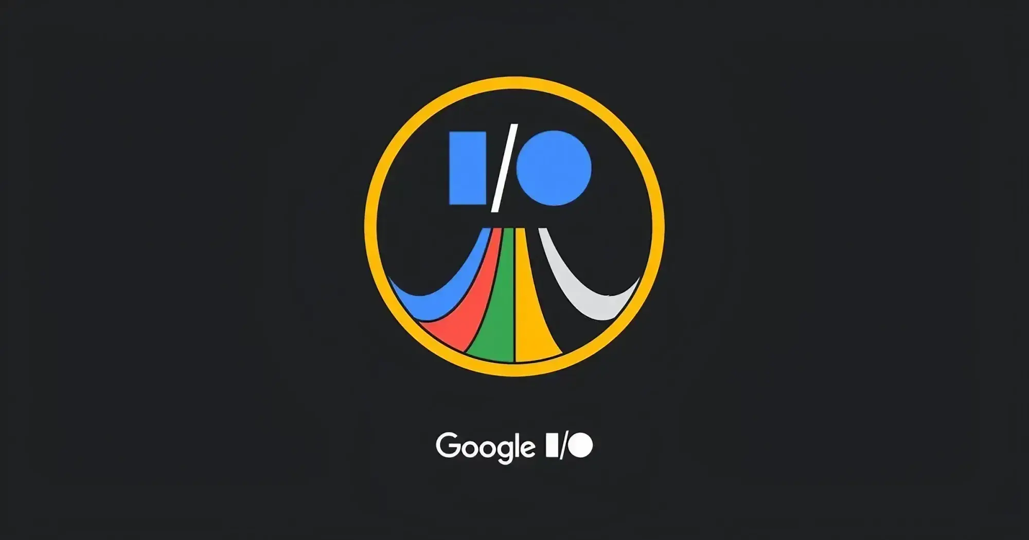 Google IO logo on a dark background