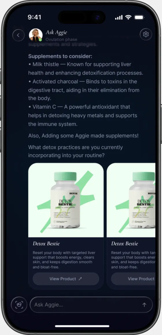 Ask Aggie food scan screen