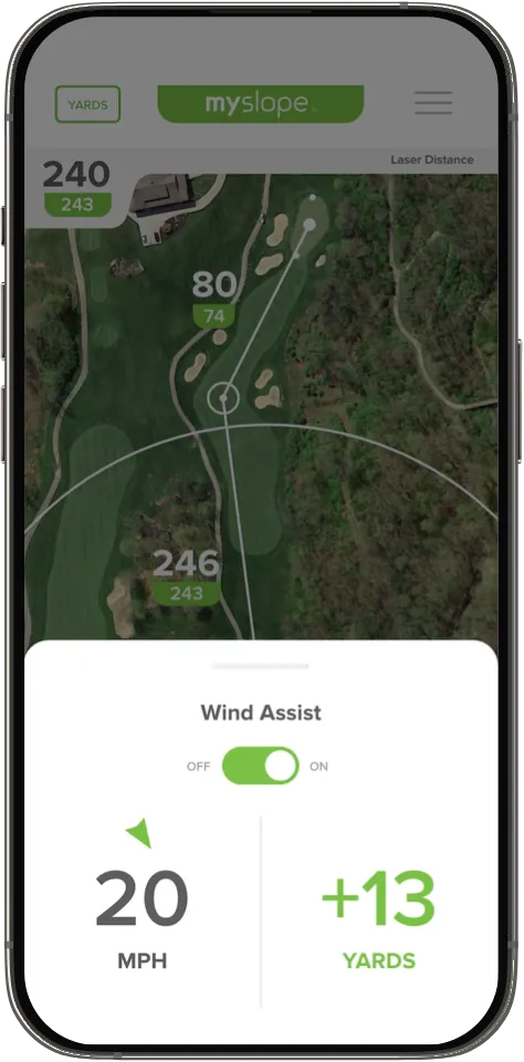 PPG app Wind Assist adjusting yardage