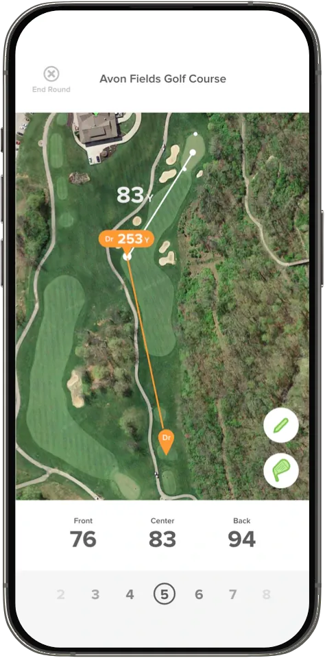 PPG app course map with GPS distances